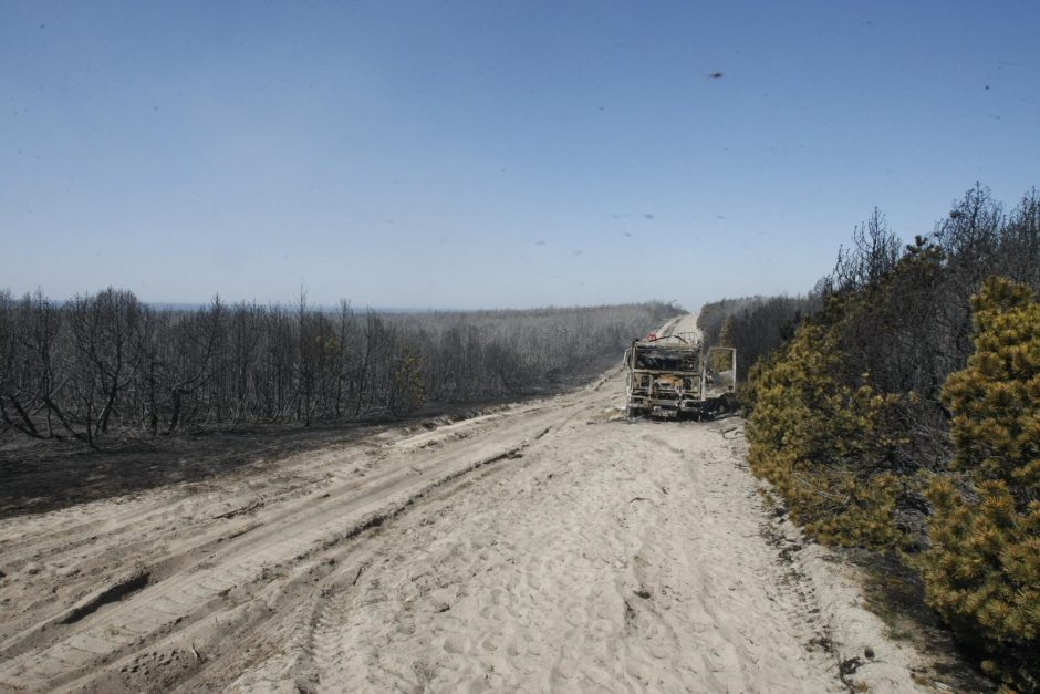 Kuršių nerijos gaisrą sutramdė gausios ugniagesių ir kariškių pajėgos