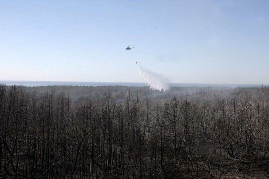 Kuršių nerijos gaisrą sutramdė gausios ugniagesių ir kariškių pajėgos