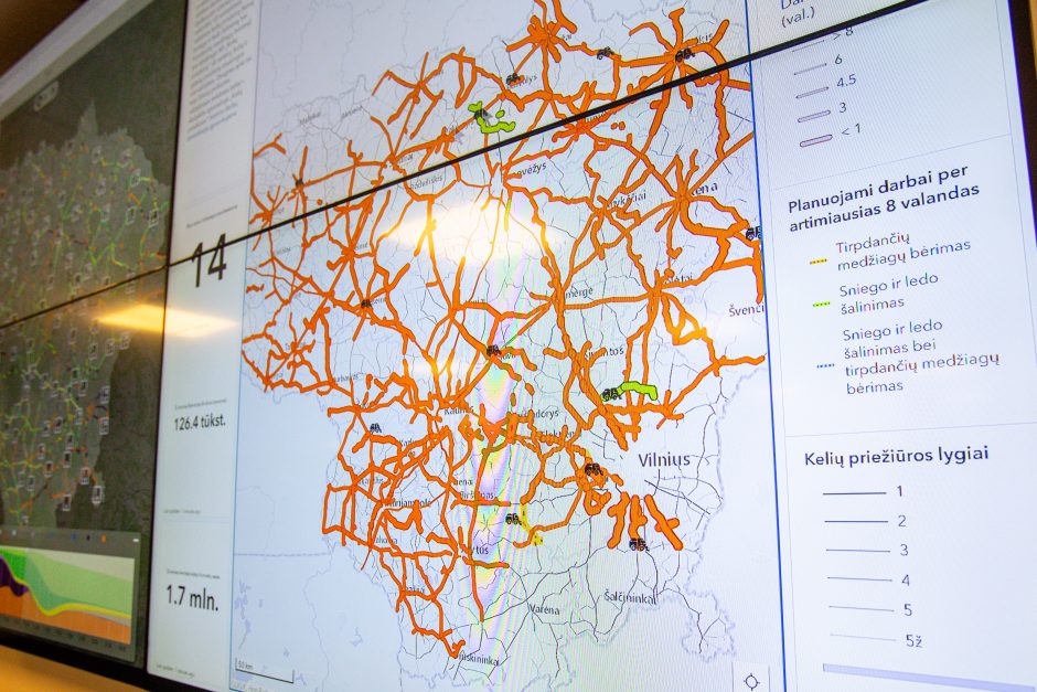 Interaktyvus kelių barstytuvų žemėlapis leis patikrinti atliktus ir planuojamus darbus
