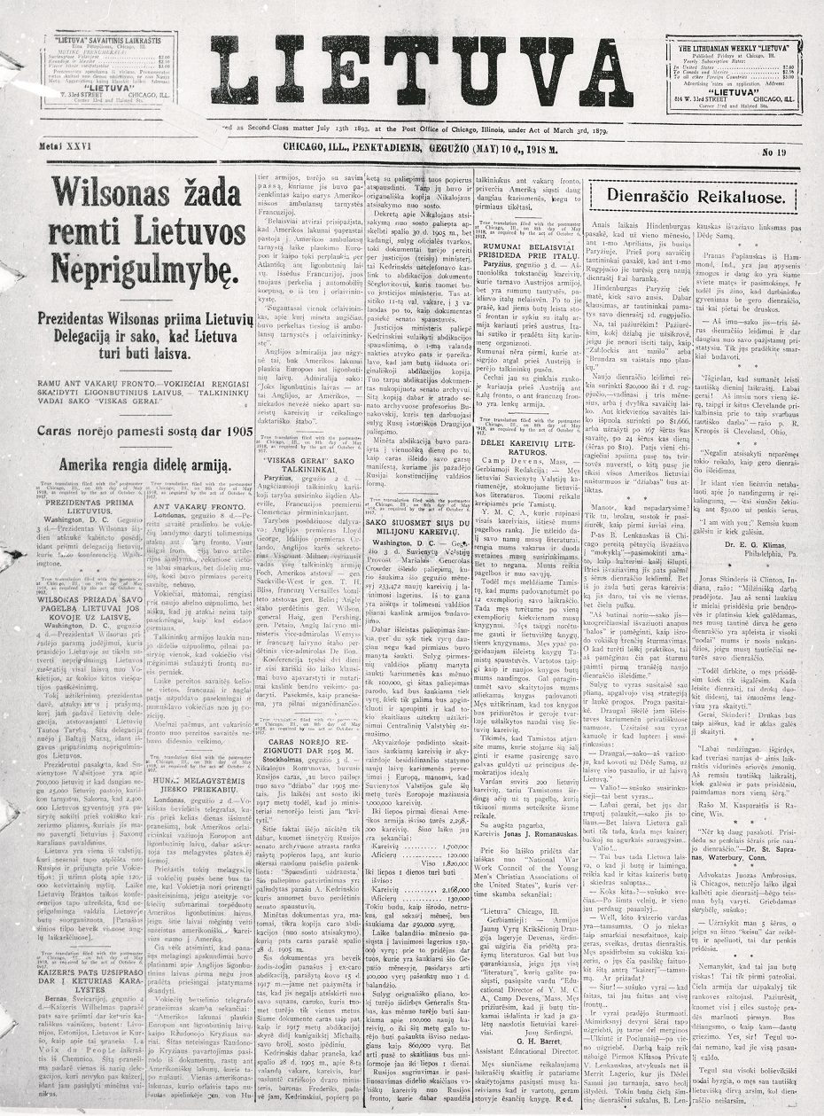 Išeivijos diplomatijos lūžis: vizitas pas W. Wilsoną