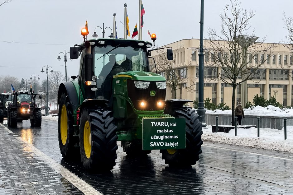 Žinomi žmonės stebi žemdirbių protestą: pro akis nepraslydo nei karstas, nei technikos galybė