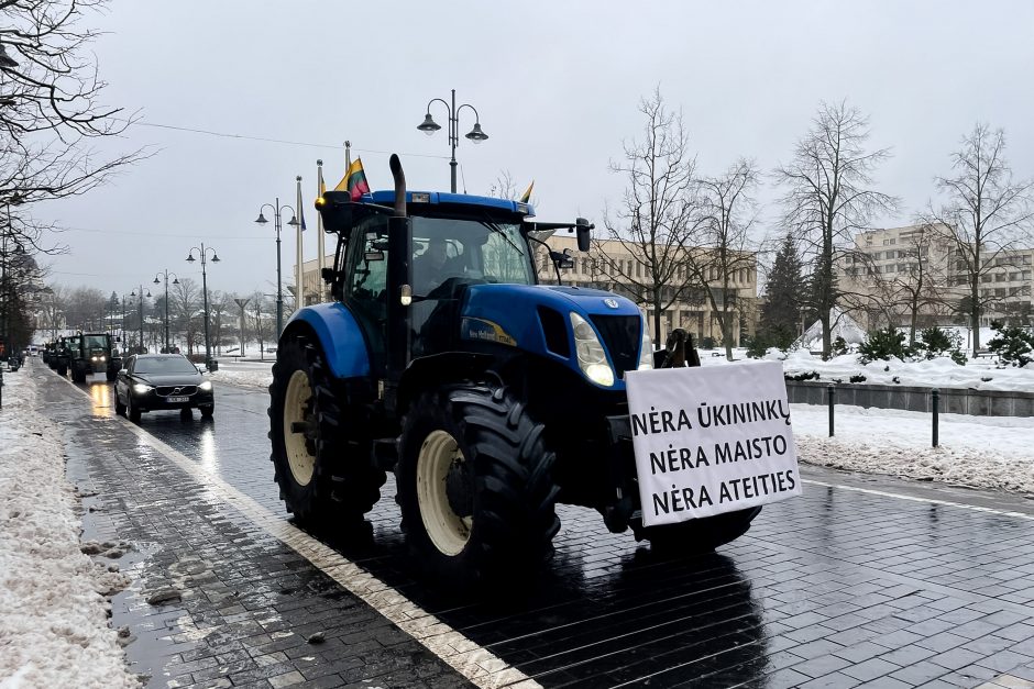 Žinomi žmonės stebi žemdirbių protestą: pro akis nepraslydo nei karstas, nei technikos galybė