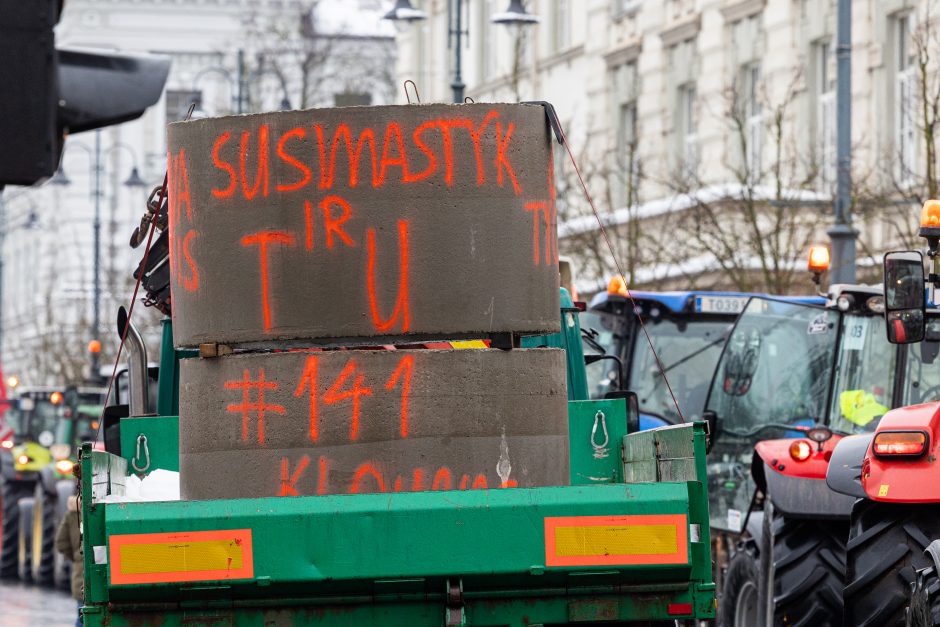 Žinomi žmonės stebi žemdirbių protestą: pro akis nepraslydo nei karstas, nei technikos galybė