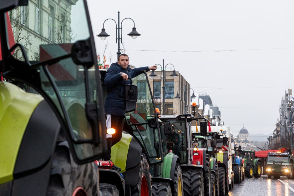 Žinomi žmonės stebi žemdirbių protestą: pro akis nepraslydo nei karstas, nei technikos galybė