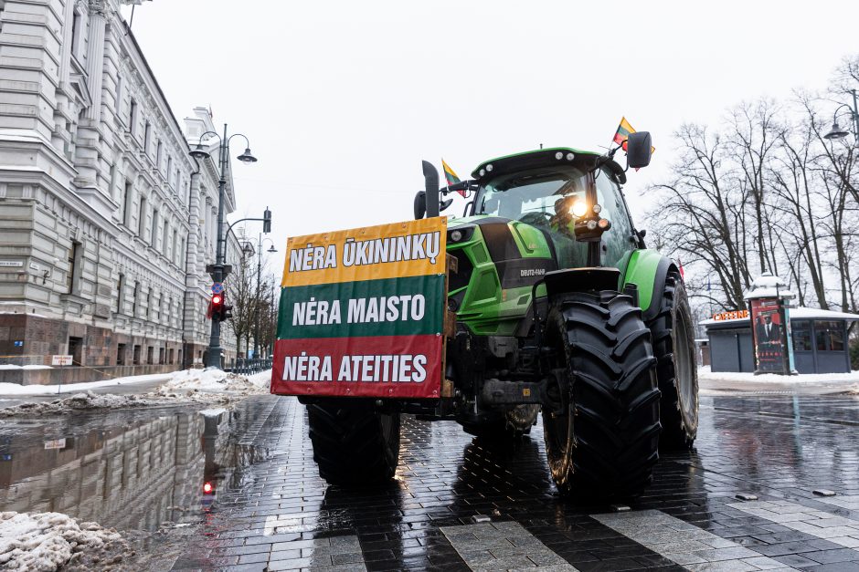 Žinomi žmonės stebi žemdirbių protestą: pro akis nepraslydo nei karstas, nei technikos galybė