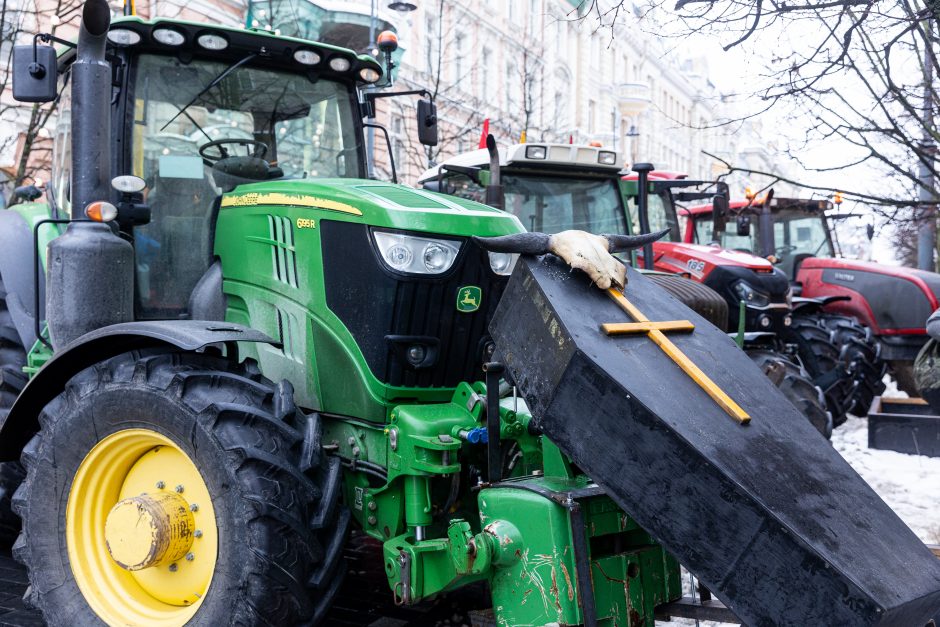 Žinomi žmonės stebi žemdirbių protestą: pro akis nepraslydo nei karstas, nei technikos galybė