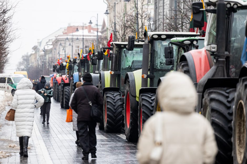 Žinomi žmonės stebi žemdirbių protestą: pro akis nepraslydo nei karstas, nei technikos galybė