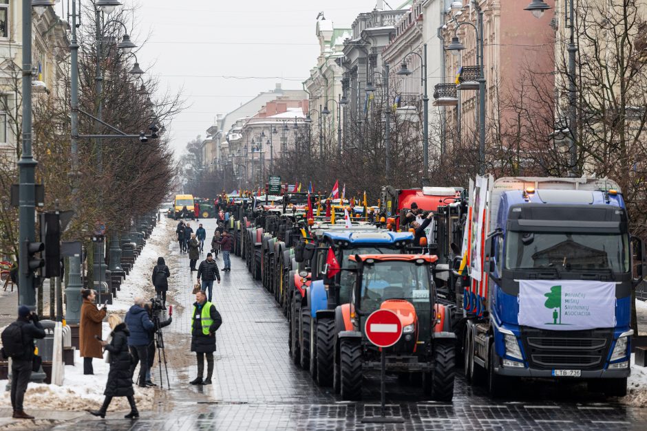 Žinomi žmonės stebi žemdirbių protestą: pro akis nepraslydo nei karstas, nei technikos galybė