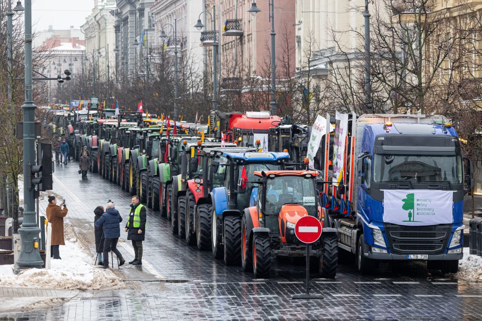 Žinomi žmonės stebi žemdirbių protestą: pro akis nepraslydo nei karstas, nei technikos galybė