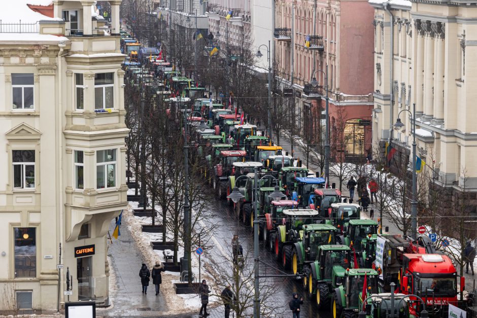 Žinomi žmonės stebi žemdirbių protestą: pro akis nepraslydo nei karstas, nei technikos galybė