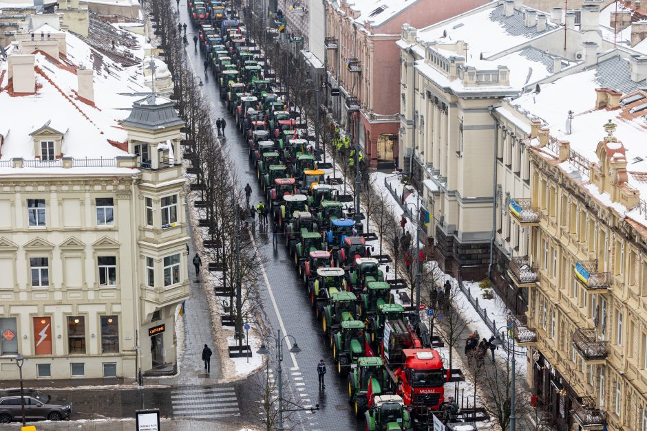 Žinomi žmonės stebi žemdirbių protestą: pro akis nepraslydo nei karstas, nei technikos galybė