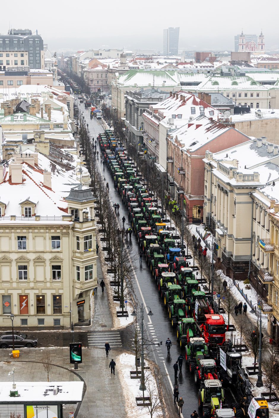 Žinomi žmonės stebi žemdirbių protestą: pro akis nepraslydo nei karstas, nei technikos galybė