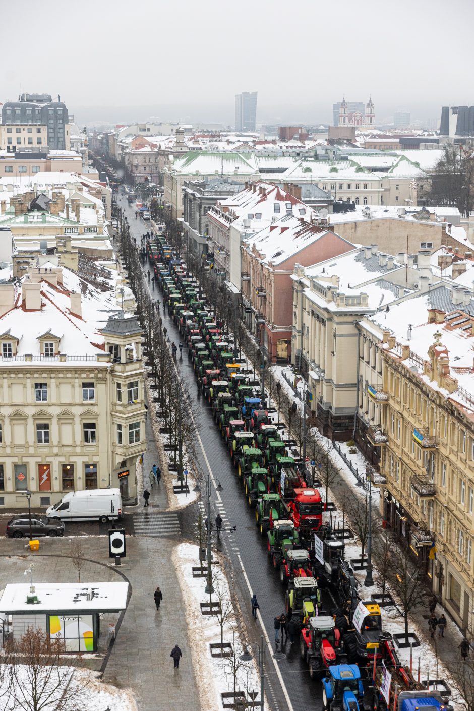 Žinomi žmonės stebi žemdirbių protestą: pro akis nepraslydo nei karstas, nei technikos galybė