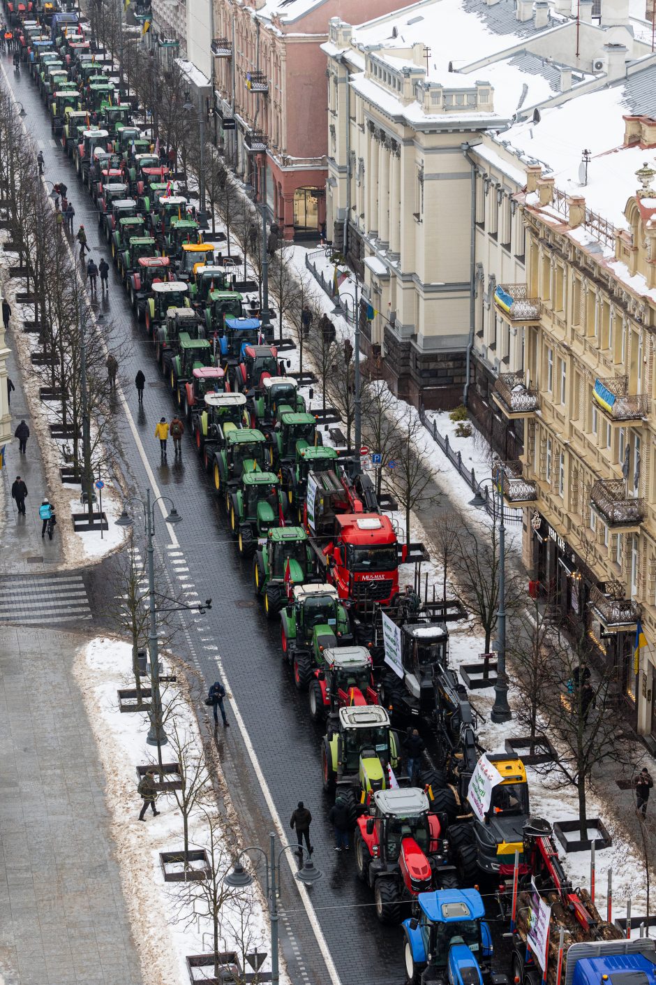 Žinomi žmonės stebi žemdirbių protestą: pro akis nepraslydo nei karstas, nei technikos galybė