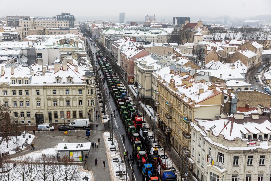 Žinomi žmonės stebi žemdirbių protestą: pro akis nepraslydo nei karstas, nei technikos galybė