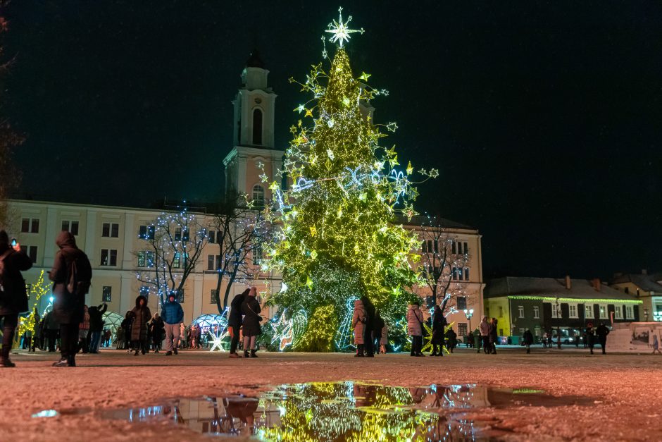 Kauniečiai atsisveikina su Kalėdų egle (nuotraukų galerija)