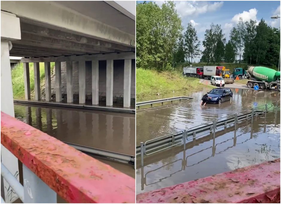 Vilniaus rajonas dar vaduojasi iš liūties gniaužtų: kai kur vandens gylis siekia daugiau nei metrą