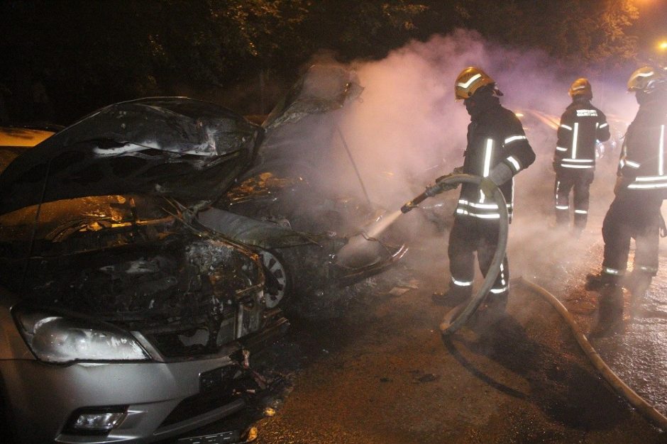 Vilniuje užsiliepsnojus automobiliui ugnies fakelais virto ir kiti du