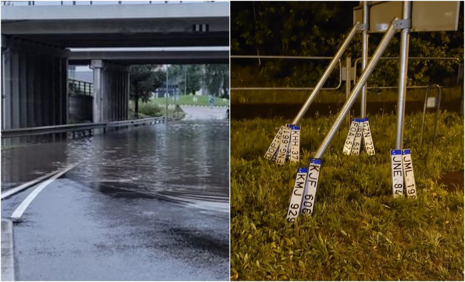 Kelio atkarpos „Avižieniai-Vilnius“ viaduką skandina vanduo: į spąstus įkliuvo ne vienas vairuotojas