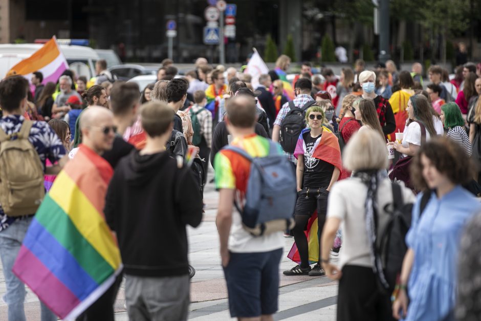 Apie 500 žmonių Vilniuje reikalavo užtikrinti LGBT bendruomenės teises 