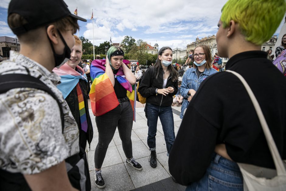 Apie 500 žmonių Vilniuje reikalavo užtikrinti LGBT bendruomenės teises 