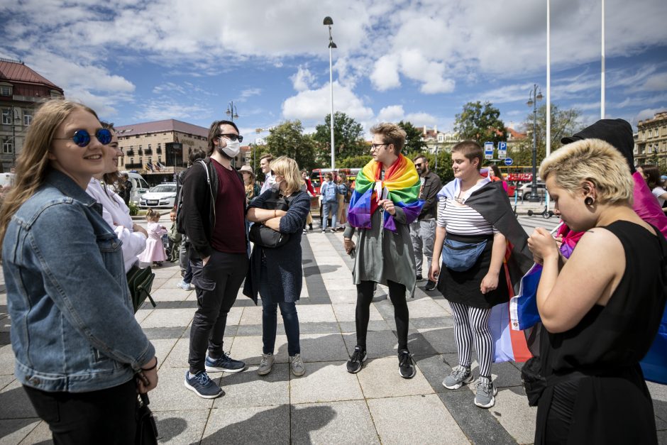 Apie 500 žmonių Vilniuje reikalavo užtikrinti LGBT bendruomenės teises 