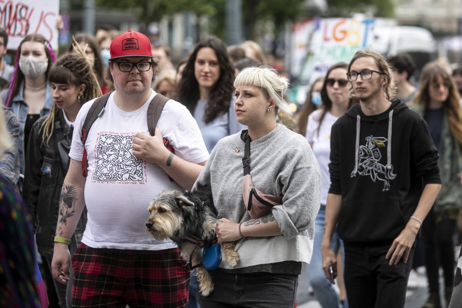 Apie 500 žmonių Vilniuje reikalavo užtikrinti LGBT bendruomenės teises 