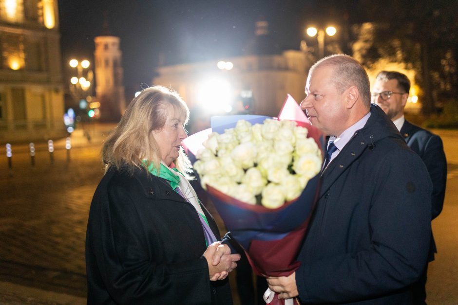 S. Skvernelis, R. Karbauskis ir I. Vėgėlė atvyko į socdemų štabą: kai kurie užsidarė už širmos