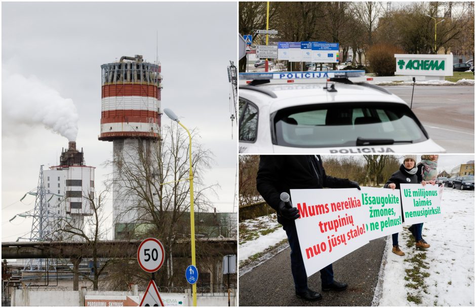 KLASCO vadovas stebisi palaikančiais streikuojančius „Achemos“ darbuotojus