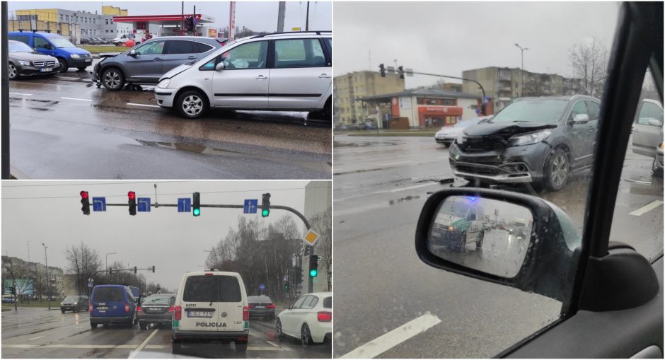 Fiksuoja skaitytojai: Pramonės prospekte – dvi avarijos, apgadinti keturi automobiliai