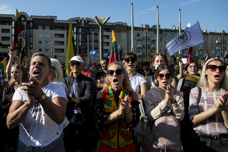 Žydų atstovai, I. Šimonytė pasmerkė Holokausto simbolikos naudojimą mitinge prie Seimo