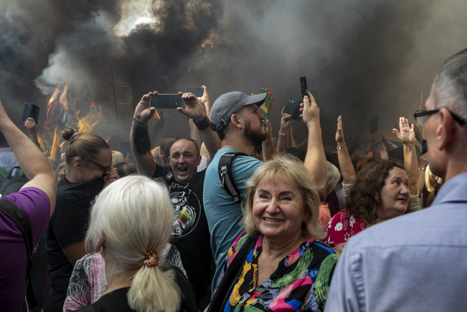 Žydų atstovai, I. Šimonytė pasmerkė Holokausto simbolikos naudojimą mitinge prie Seimo