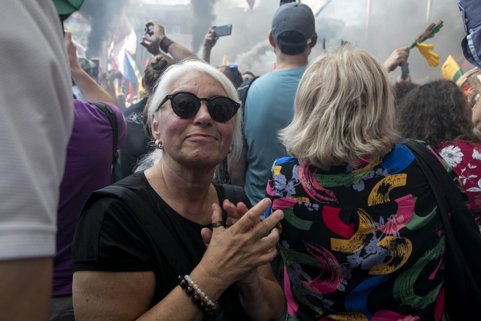 Žydų atstovai, I. Šimonytė pasmerkė Holokausto simbolikos naudojimą mitinge prie Seimo