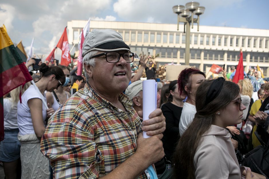 Žydų atstovai, I. Šimonytė pasmerkė Holokausto simbolikos naudojimą mitinge prie Seimo