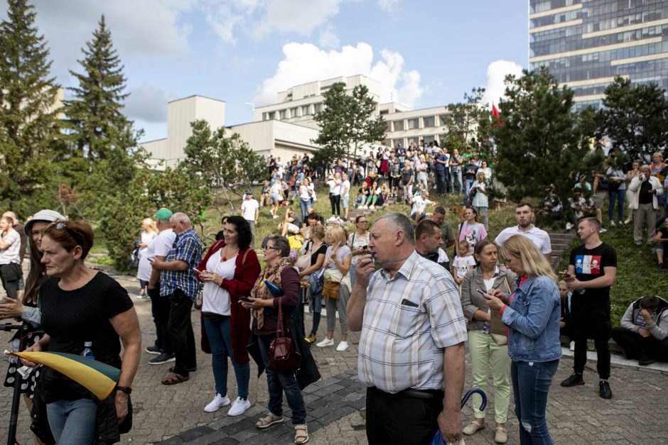 Žydų atstovai, I. Šimonytė pasmerkė Holokausto simbolikos naudojimą mitinge prie Seimo