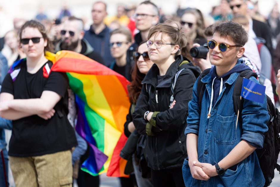 Keli šimtai žmonių Vilniuje susirinko pareikšti, kad visos šeimos svarbios