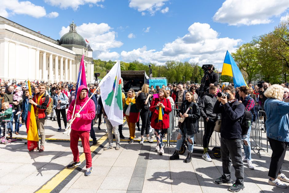 Keli šimtai žmonių Vilniuje susirinko pareikšti, kad visos šeimos svarbios