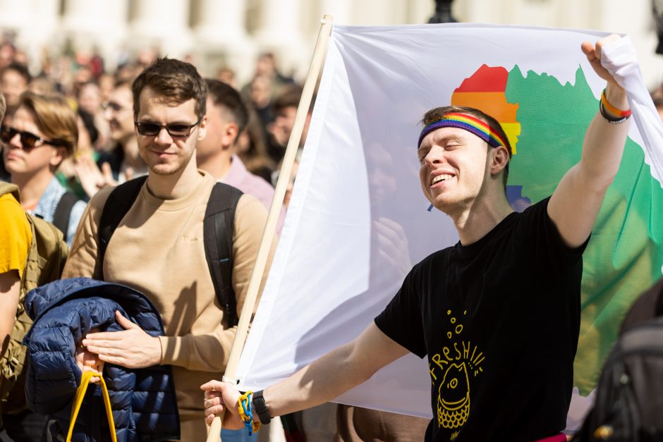 Keli šimtai žmonių Vilniuje susirinko pareikšti, kad visos šeimos svarbios