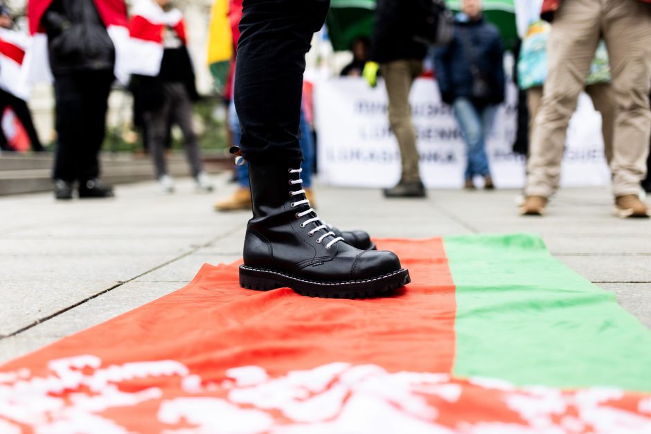 Lietuvoje gyvenančių baltarusių protesto akcija „Lukašenką – į smulkintuvą“