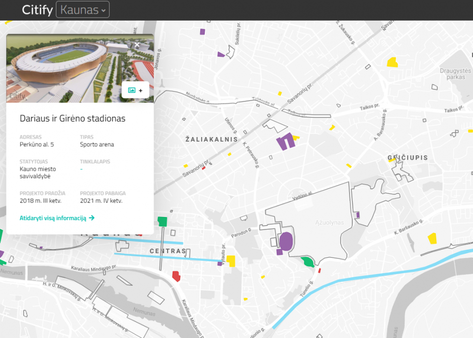 Sukurtas žemėlapis: galima pamatyti visus mieste vykdomus projektus