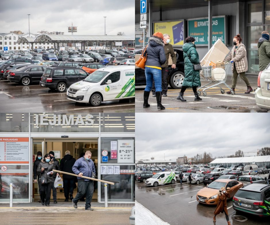 Kauniečiai plūsta į duris atvėrusias statybos, remonto ir buities prekių parduotuves