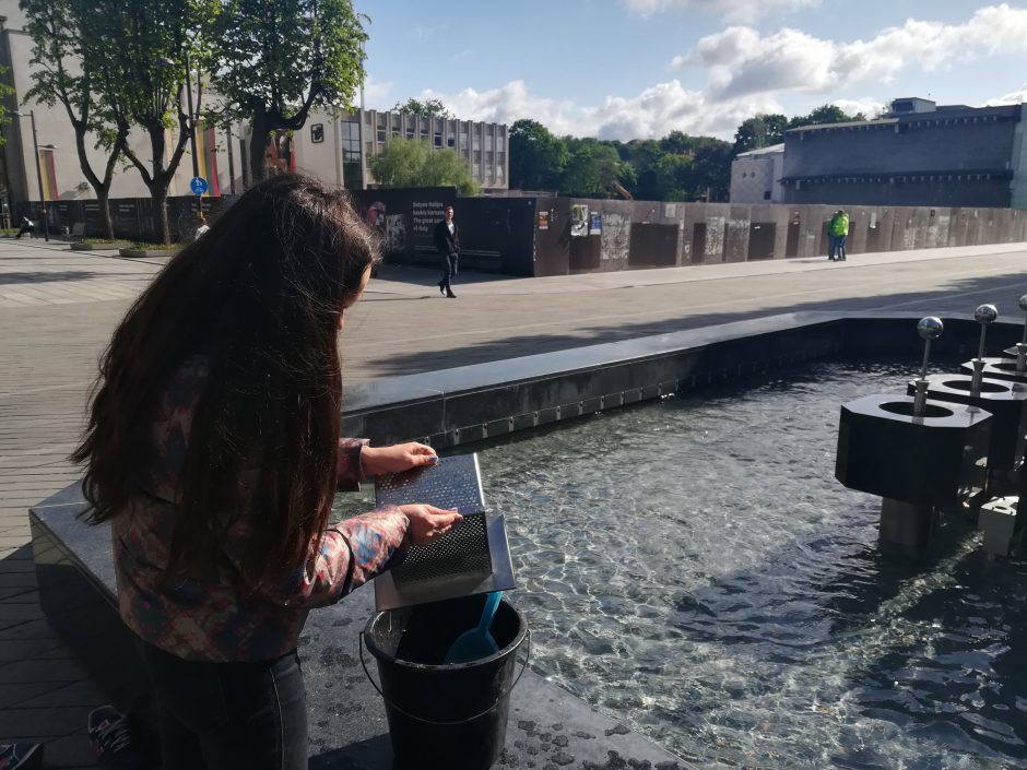 Radiniai Laisvės alėjos fontane: nuo kotletų iki auskarų