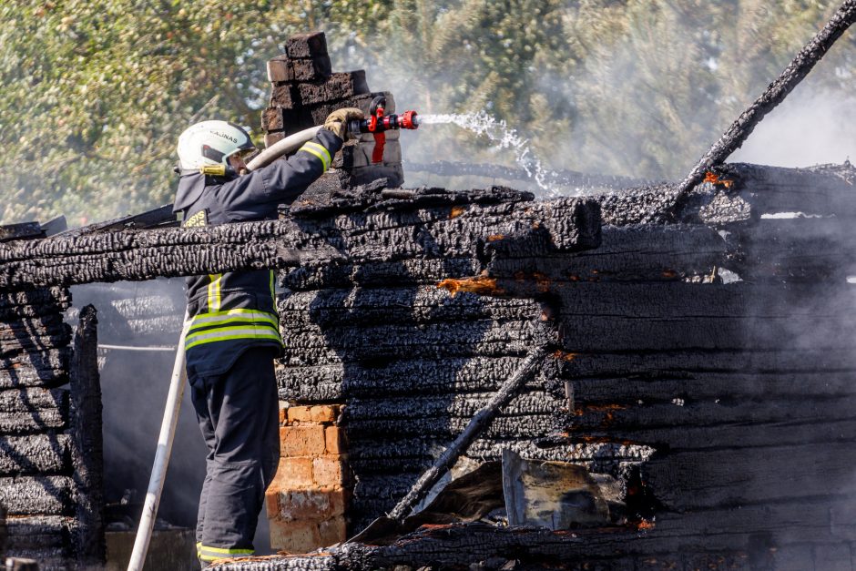 Girininkuose atvira liepsna degė namas