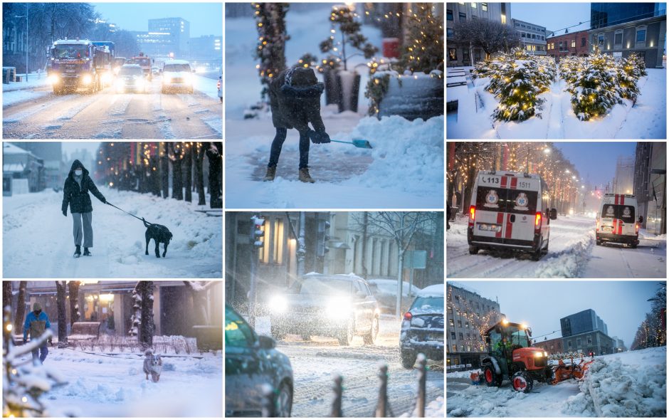 Kauną surakino sniego gniaužtai: eismo sąlygos nepavydėtinos visame mieste