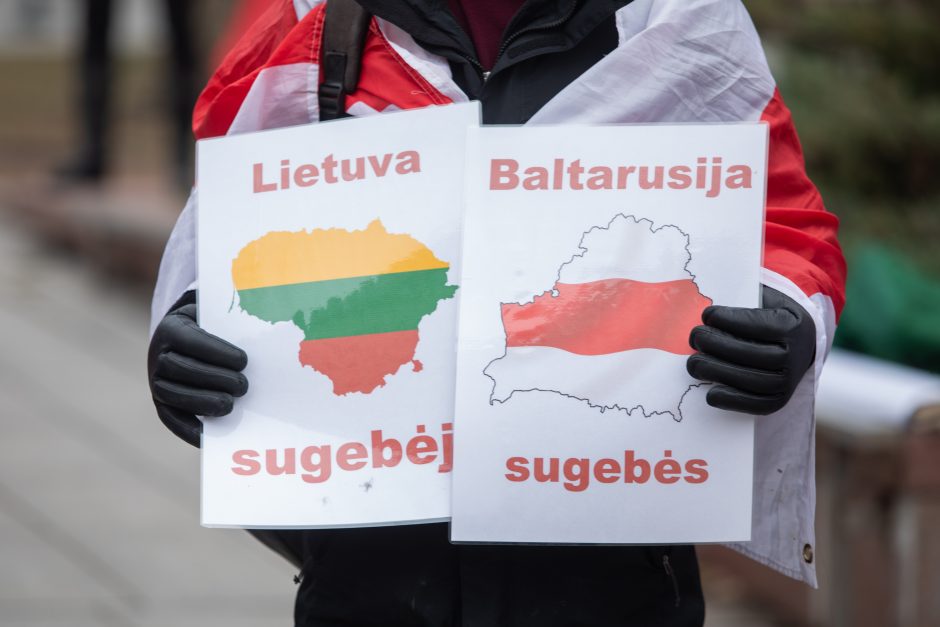 Lietuvoje gyvenančių baltarusių protesto akcija „Lukašenką – į smulkintuvą“