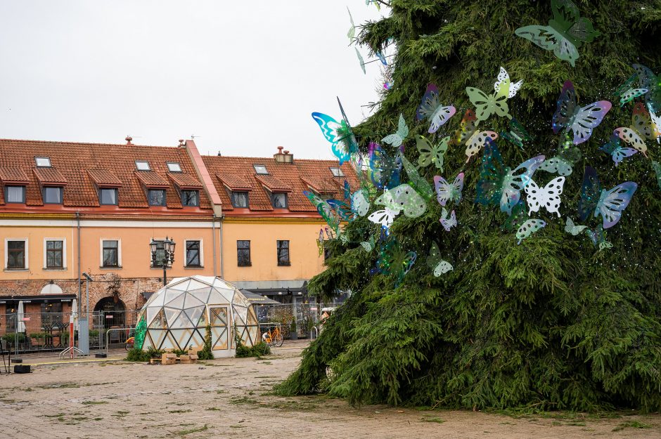 Intensyvus veiksmas Rotušės aikštėje: iki eglės įžiebimo lieka vos kelios dienos