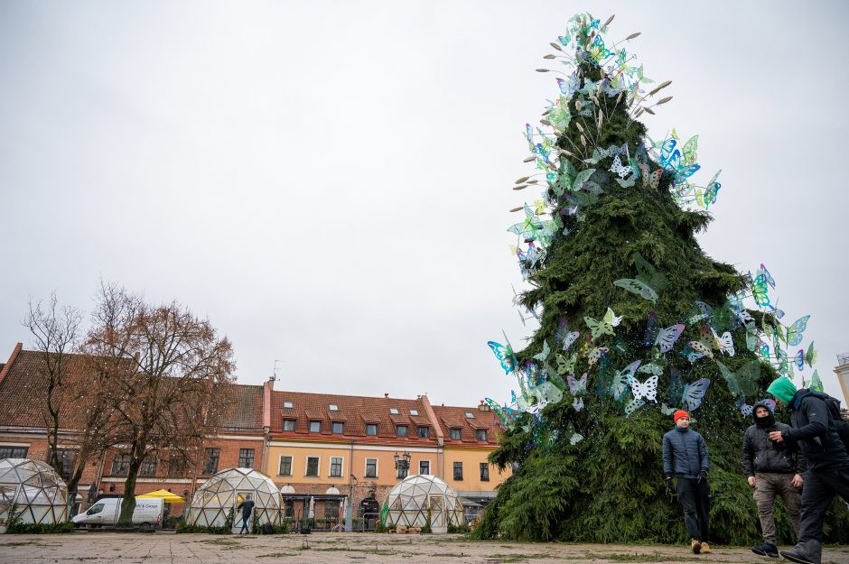 Intensyvus veiksmas Rotušės aikštėje: iki eglės įžiebimo lieka vos kelios dienos