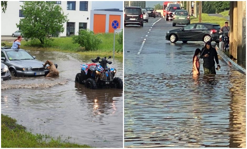 Atsakas dėl apsemtų Kauno gatvių: nereikia tikėtis, kad po liūties jos liks sausos