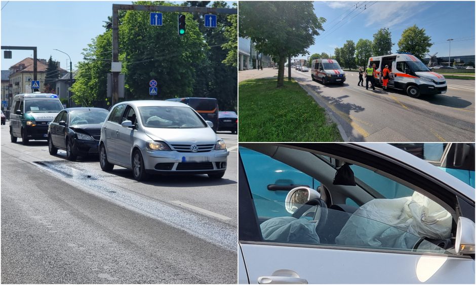 Nesmarkus trijų automobilių susidūrimas dviem moterims baigėsi ligoninėje