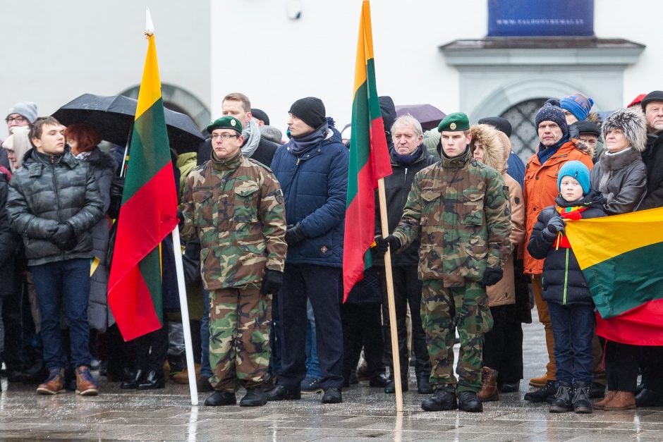 Minint Lietuvos vėliavos iškėlimo Gedimino pilies bokšte šimtmetį pagerbta trispalvė